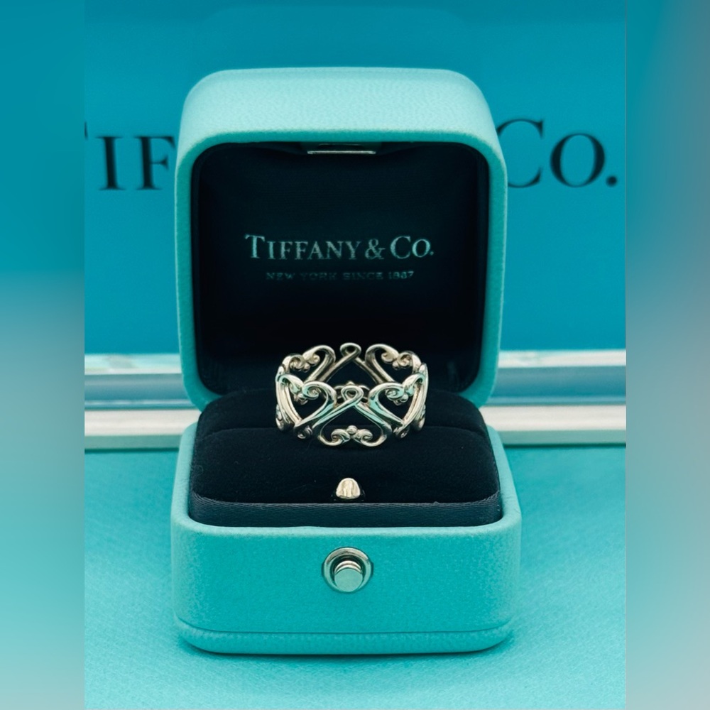 Tiffany and co Paloma Picasso Venezia Goldini Heart Ring Size 7.5 - Picture 6 of 12